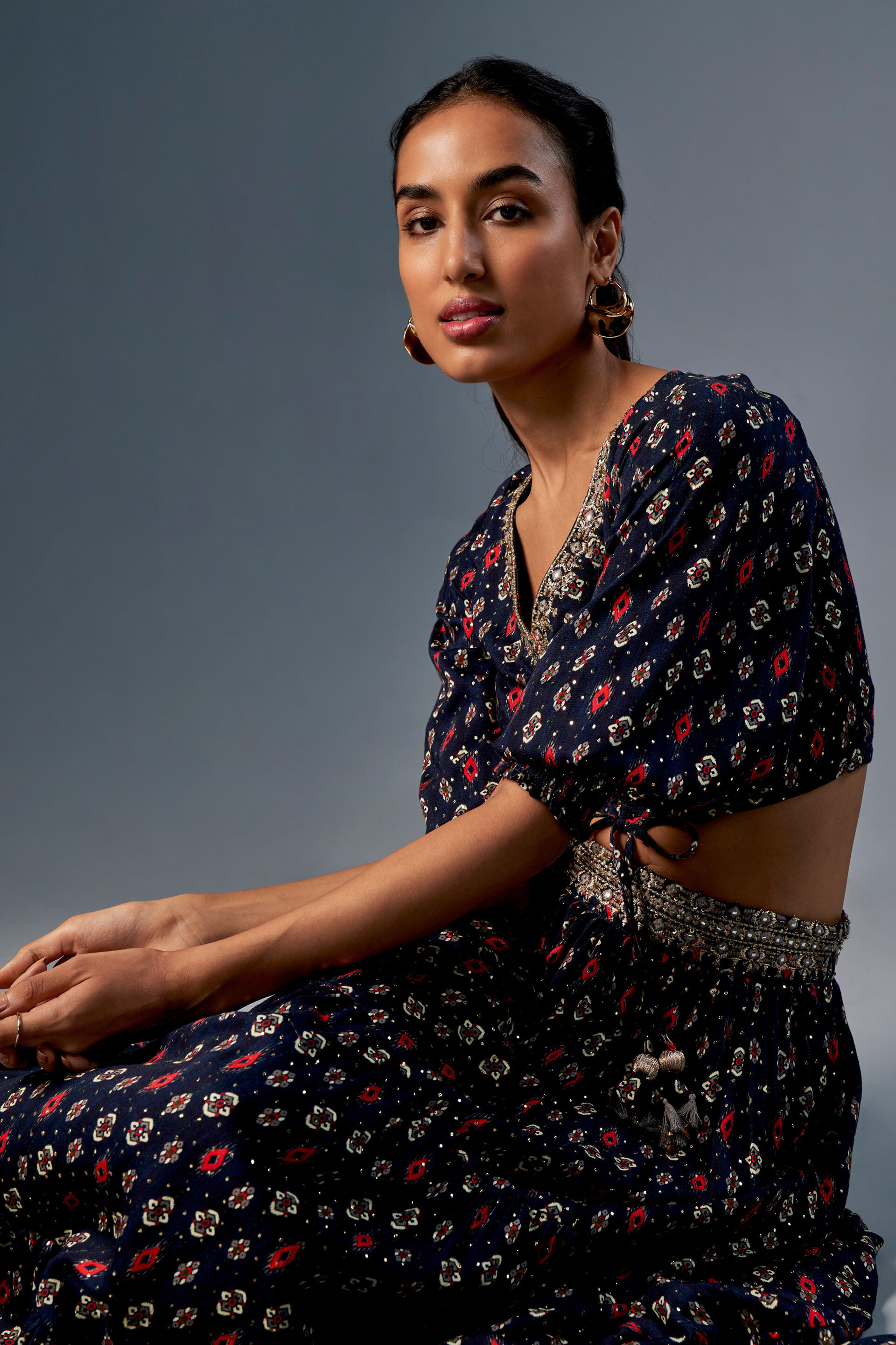 Navy Blue Gher Love Skirt Set, Navy Blue, image 9